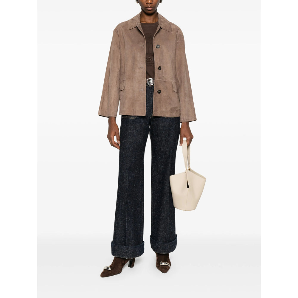 'S Max Mara Brown Jackets - Leather Jackets Women S MAX MARA