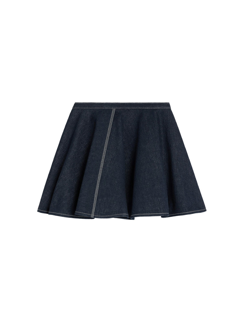 Celine Women Light Indigo Denim Peplum Skirt CELINE