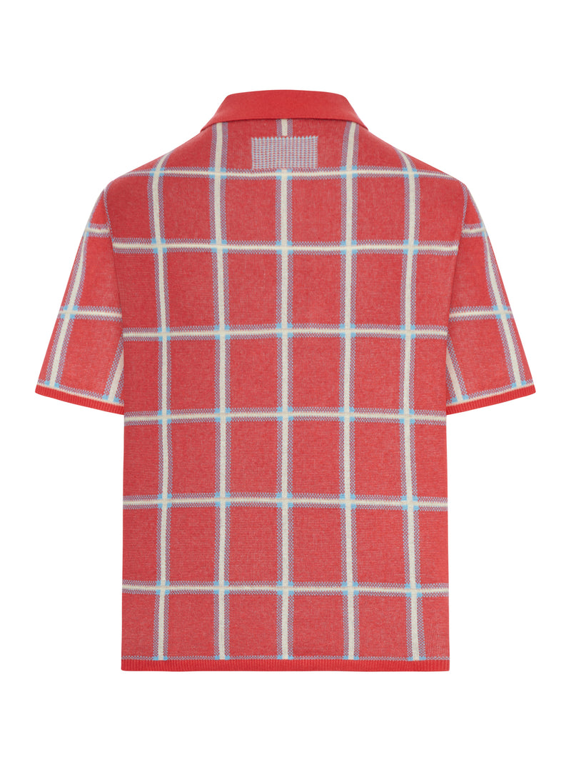 Guest In Residence Women Linen And Silk Blend Polo Shirt With Check Pattern GUEST IN RESIDENCE