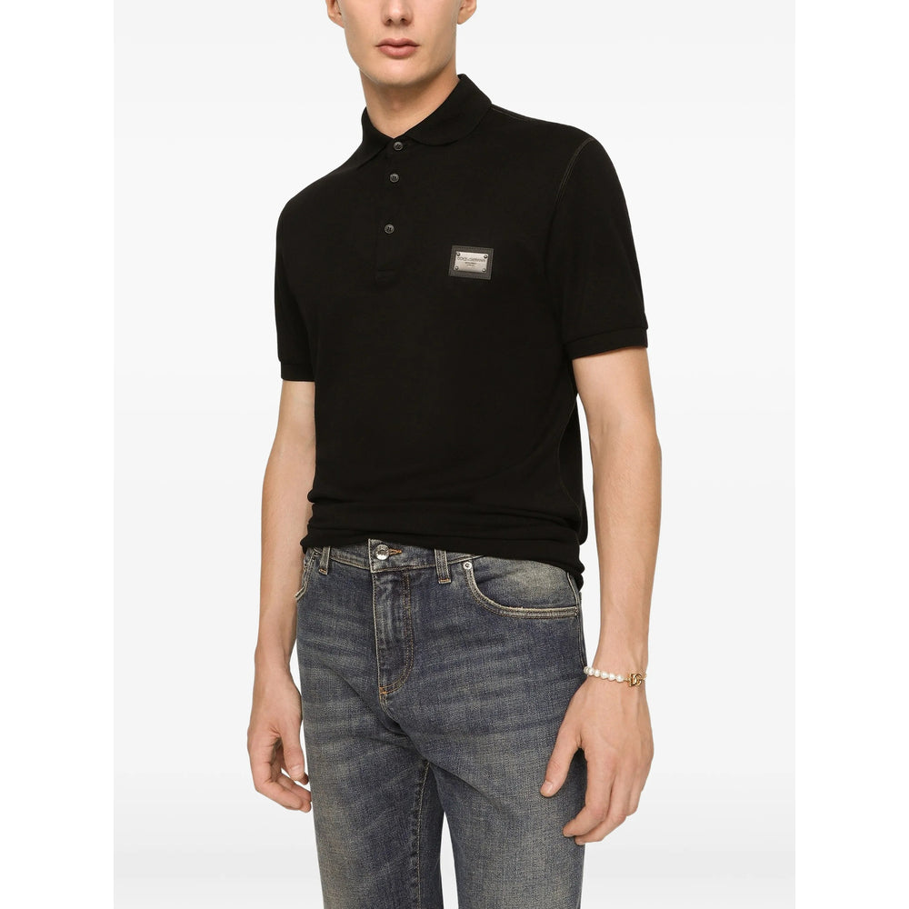 Dolce & Gabbana Black Polo Shirts Men DOLCE & GABBANA