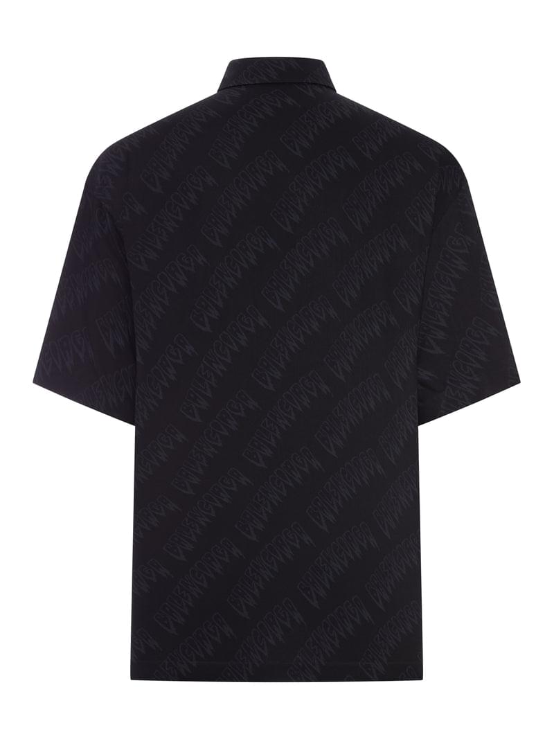 Balenciaga Men Fluid Viscose Shirt With Allover Logo BALENCIAGA