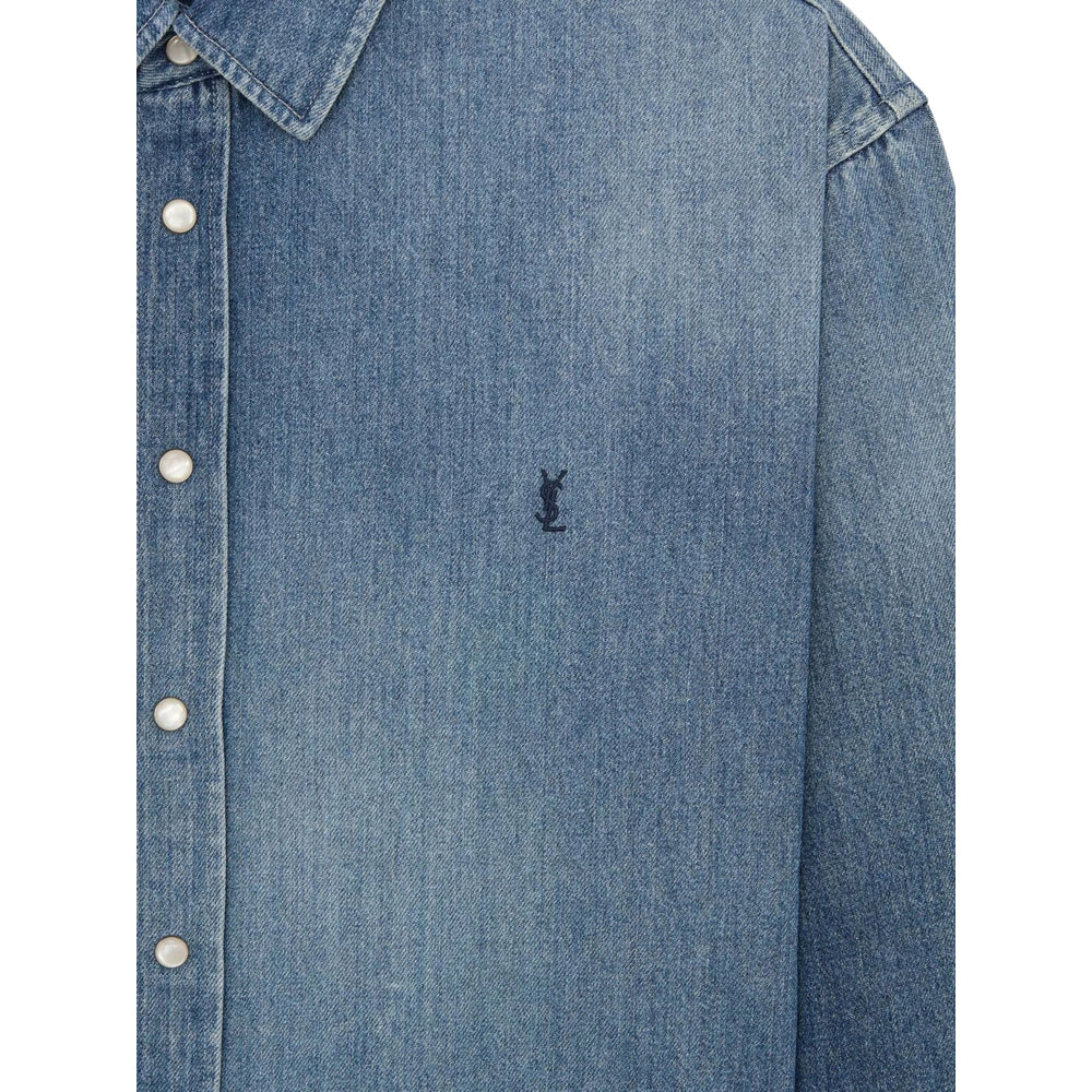 Saint Laurent Blue Shirts Men SAINT LAURENT