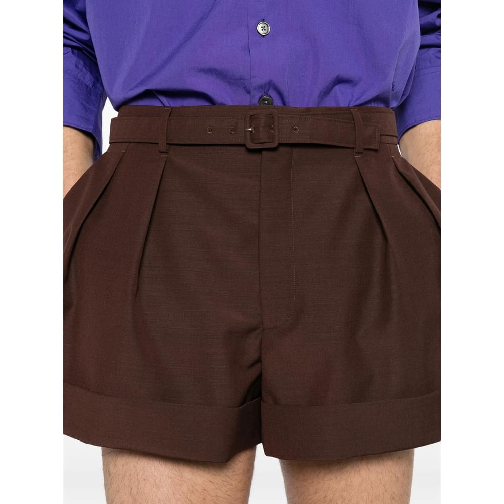 Saint Laurent Brown Shorts - Tailored Shorts Men SAINT LAURENT