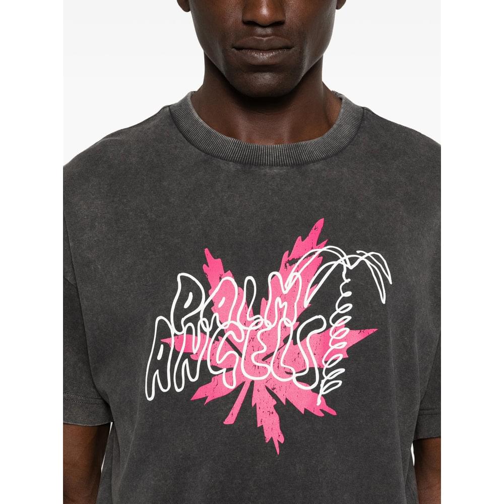 Palm Angels Grey T-Shirts & Vests - T-Shirts Men PALM ANGELS