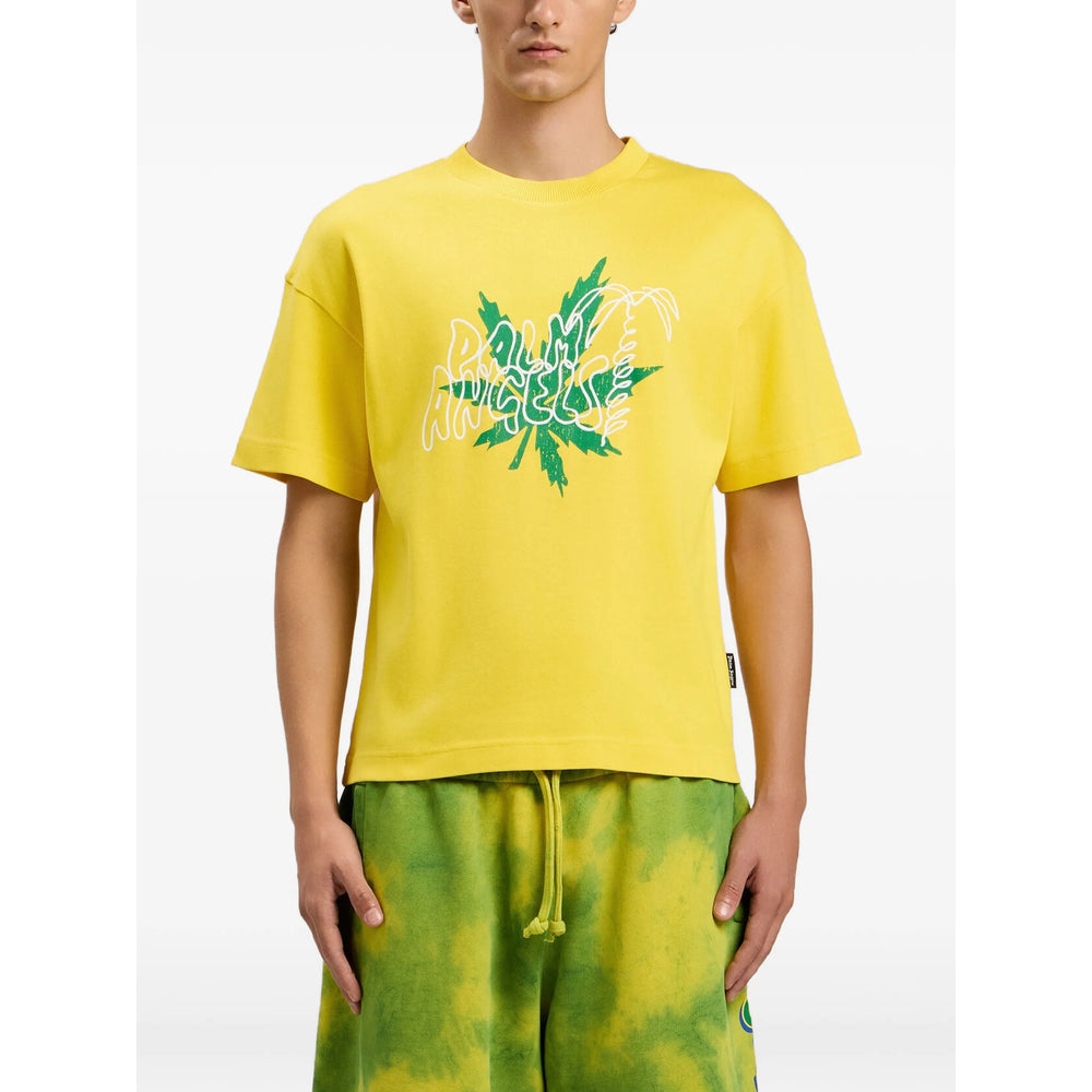 Palm Angels Yellow T-Shirts & Vests - T-Shirts Men PALM ANGELS