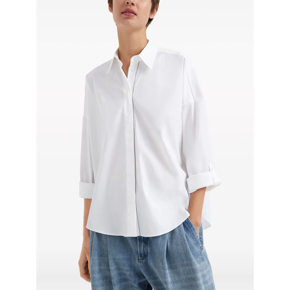 Brunello Cucinelli White Tops - Shirts Women BRUNELLO CUCINELLI