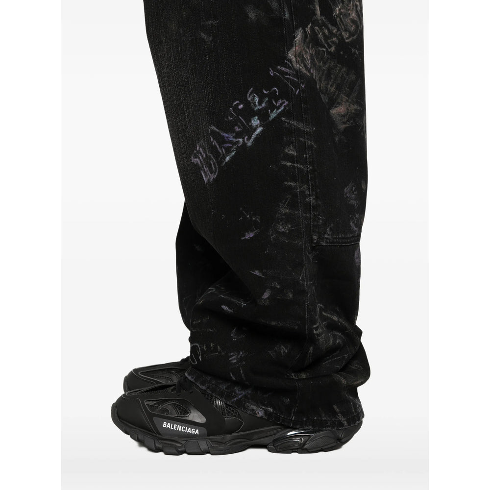 Balenciaga Black Denim - Wide-Leg Jeans Men BALENCIAGA