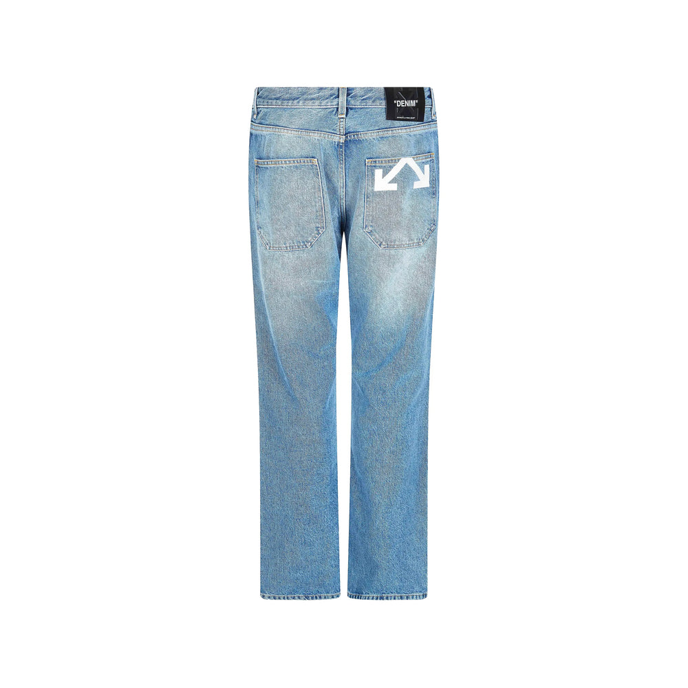 Off-White Blue Denim - Regular & Straight-Leg Jeans Men OFF-WHITE