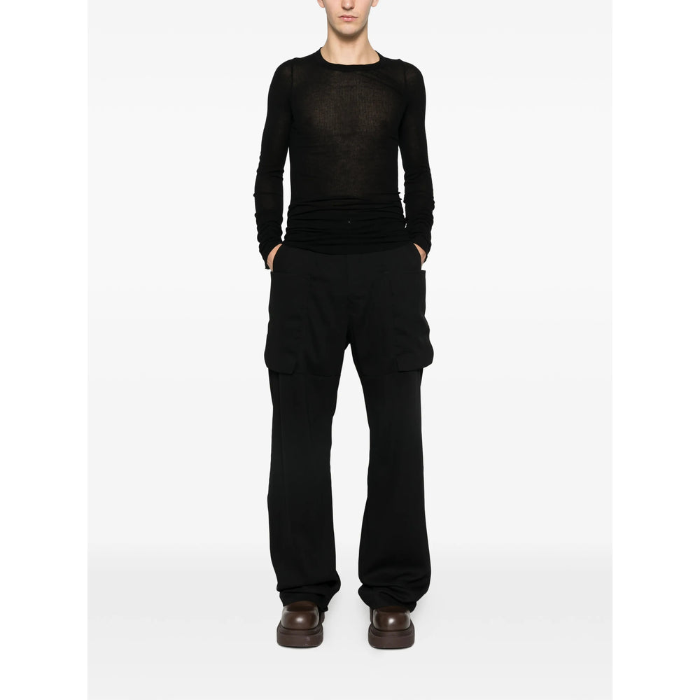 Rick Owens Black Trousers - Wide-Leg Trousers Men RICK OWENS