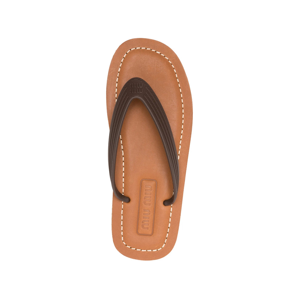 Miu Miu Brown Flip-Flops & Slides Women MIU MIU