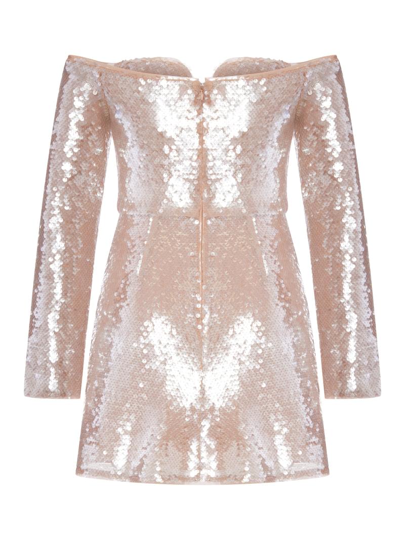 Self-Portrait Women Off-Shoulder Sequin Mini Dress SELF-PORTRAIT