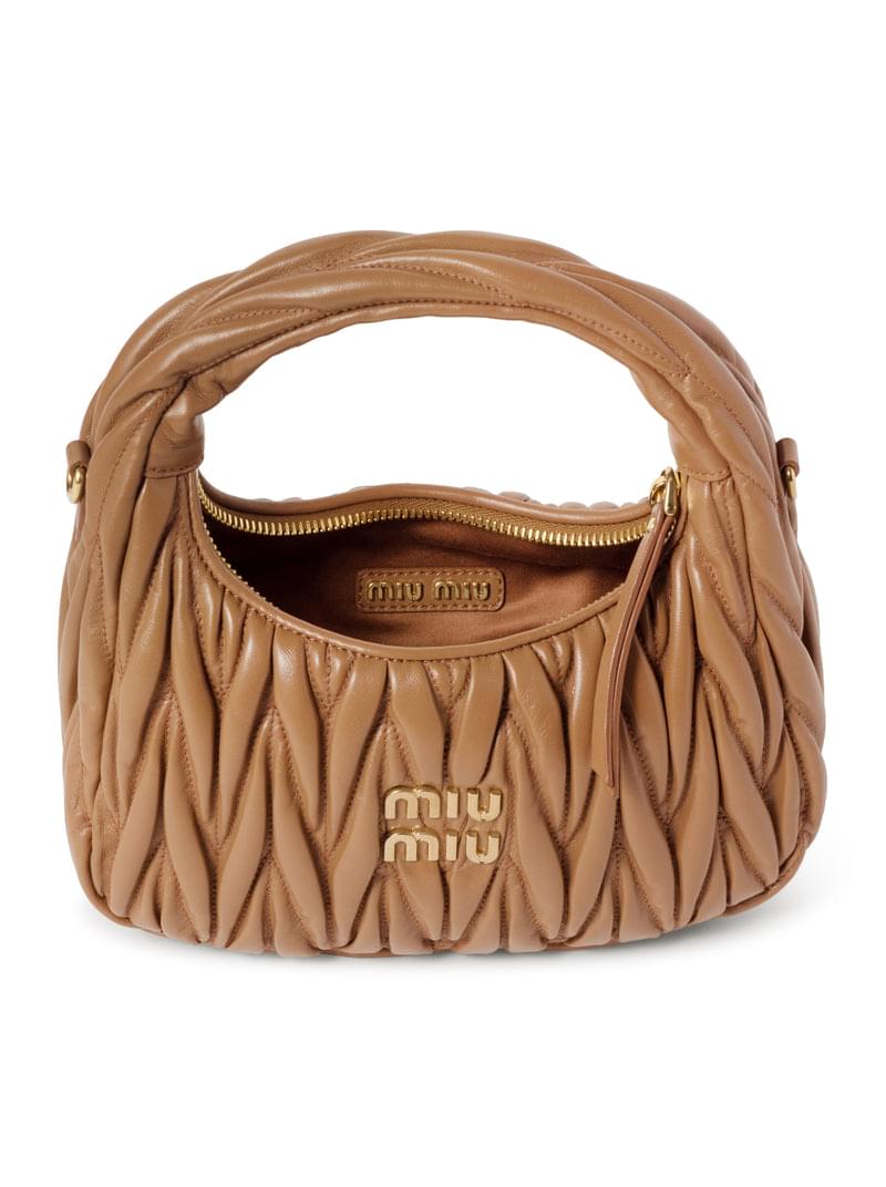 Miu Miu Women Wander Hobo Bag In Matelassé Nappa MIU MIU