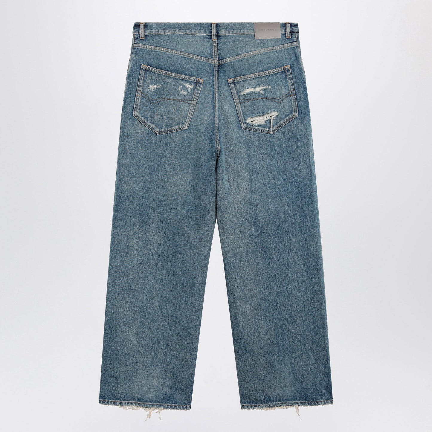 Balenciaga Baggy Jeans In Blue Cotton Denim Men BALENCIAGA