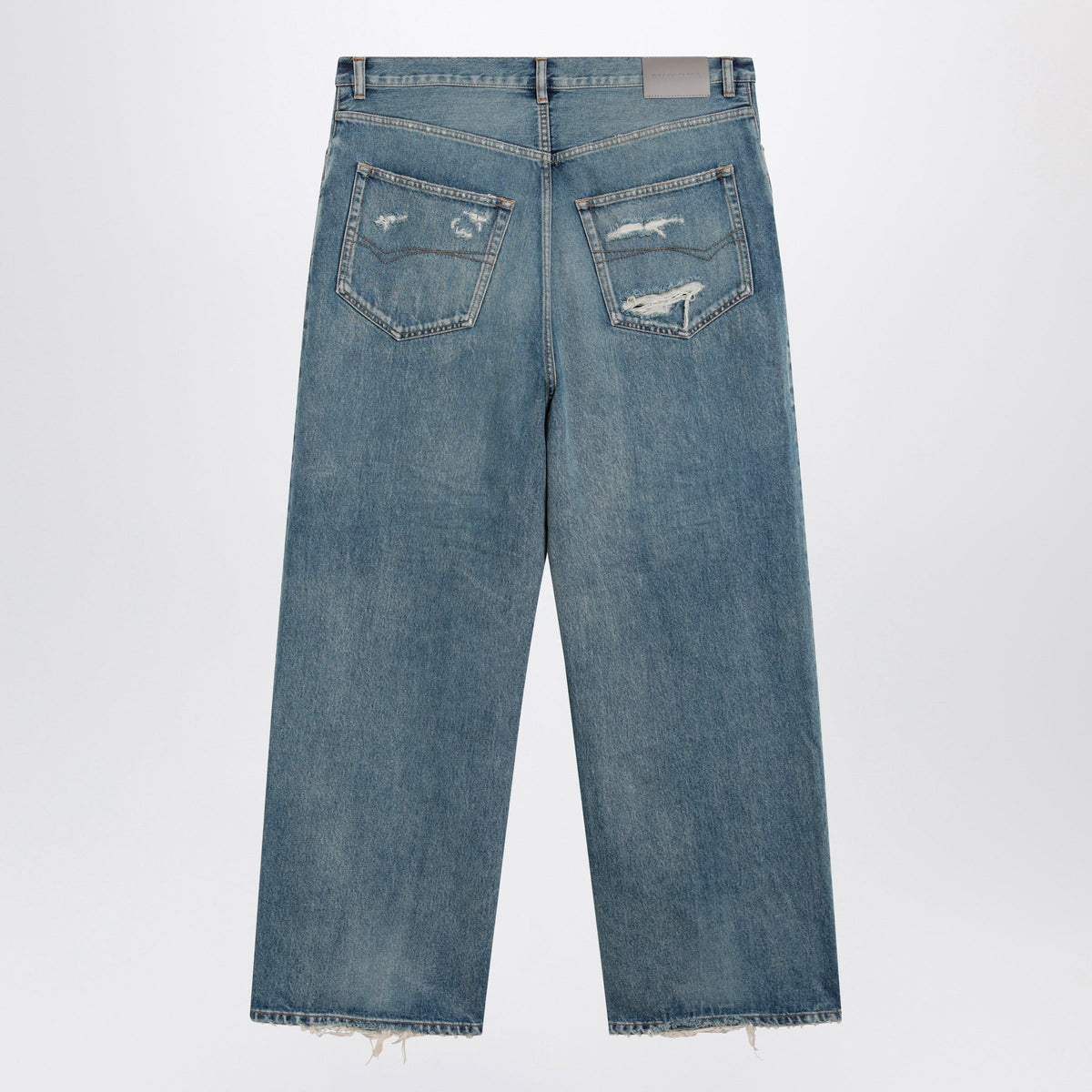 Balenciaga Baggy Jeans In Blue Cotton Denim Men BALENCIAGA