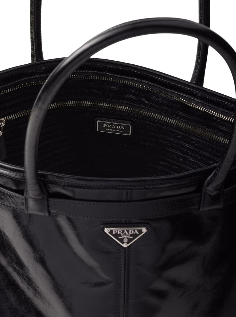 Prada Men Prada Bonnie Leather Shopping Bag PRADA