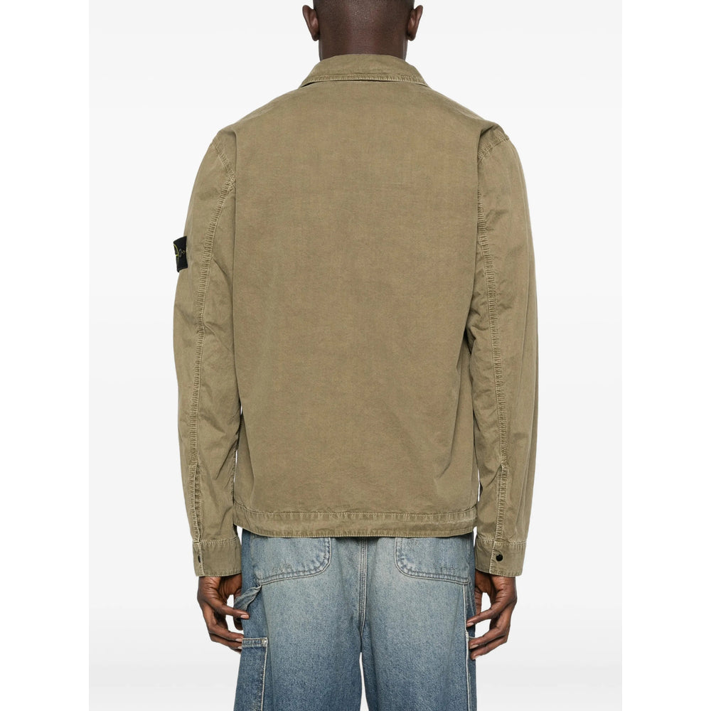 Stone Island Green Jackets - Shirt Jackets Men STONE ISLAND