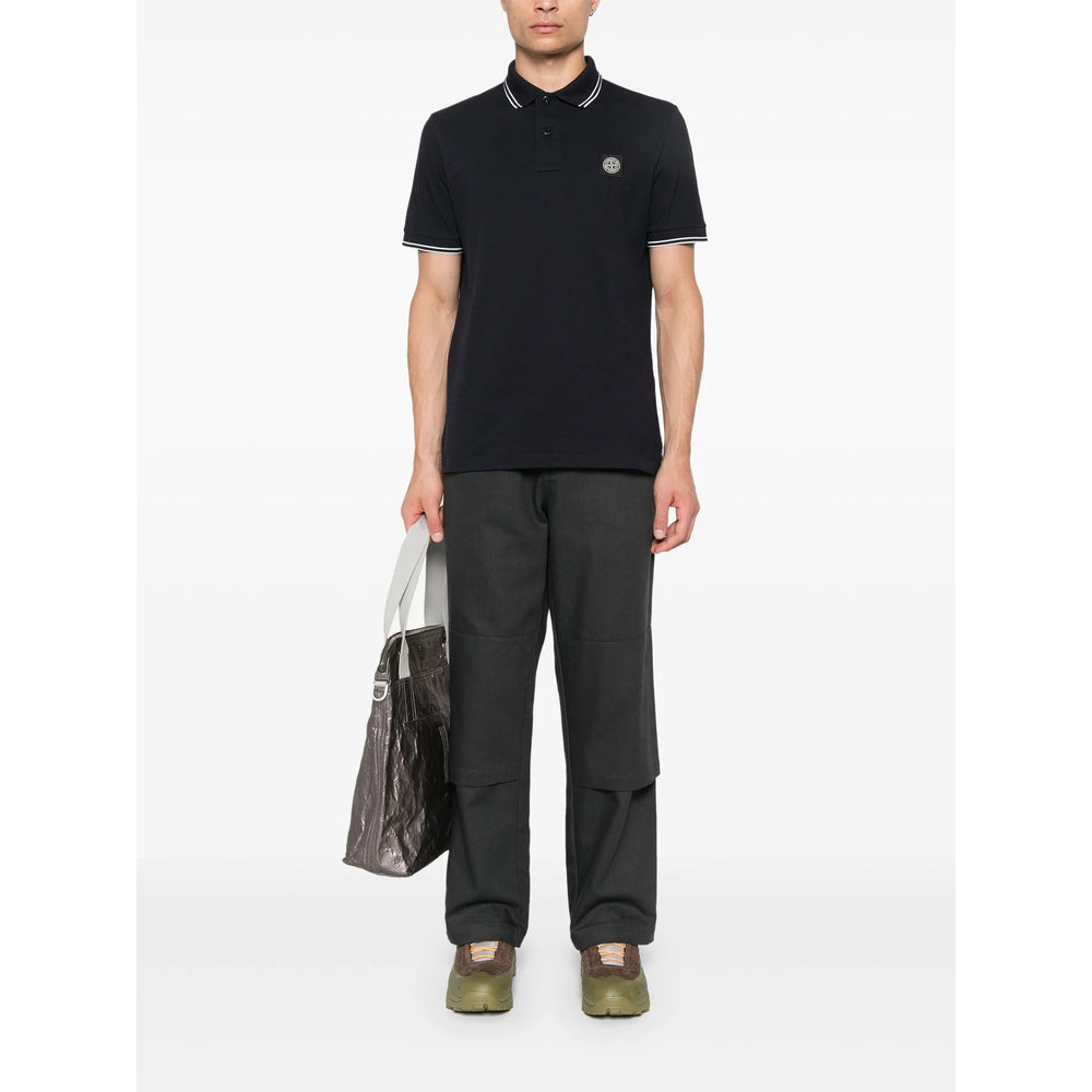 Stone Island Blue Polo Shirts Men STONE ISLAND