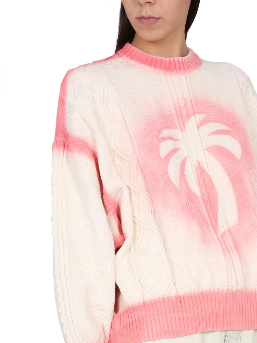 Palm Angels Women Patent Leather Effect Palm Sweater PALM ANGELS