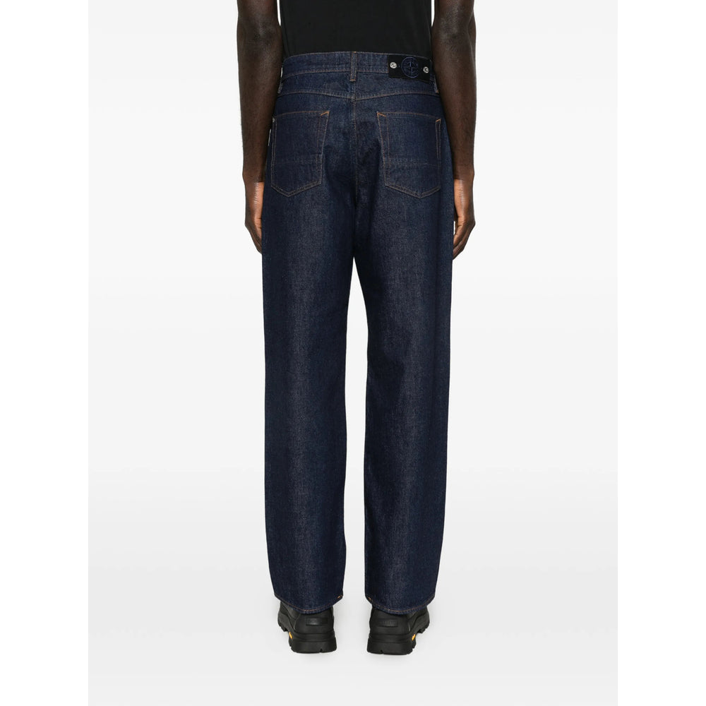 Stone Island Denim Blue Denim - Loose-Fit Jeans Men Stone Island Denim