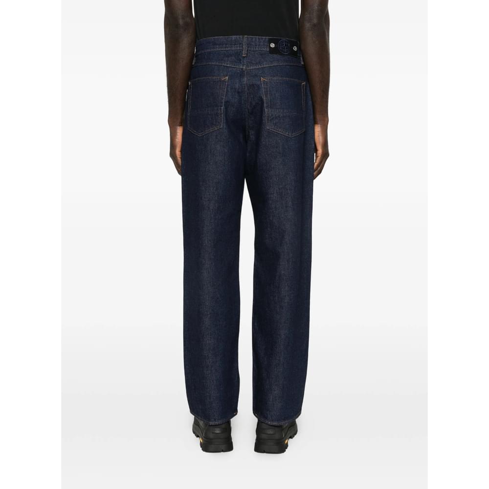 Stone Island Denim Blue Denim - Loose-Fit Jeans Men Stone Island Denim