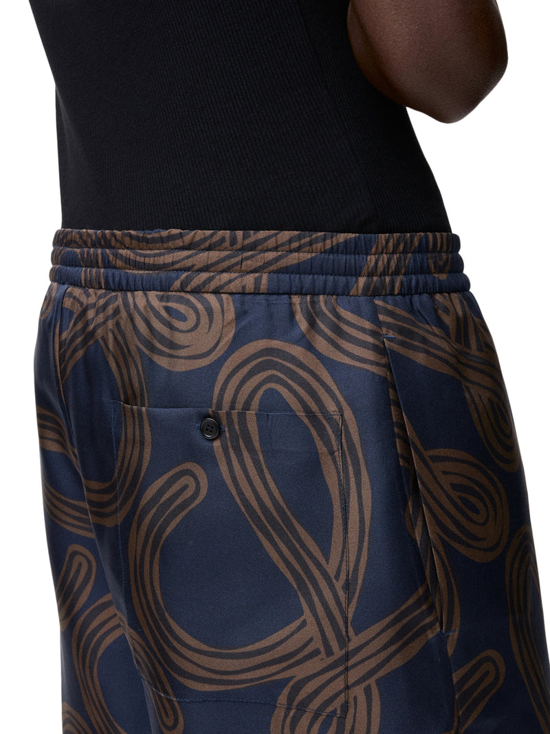 Loewe X Paula`S Ibiza Men Silk Twill Shorts With All-Over Anagram Print LOEWE