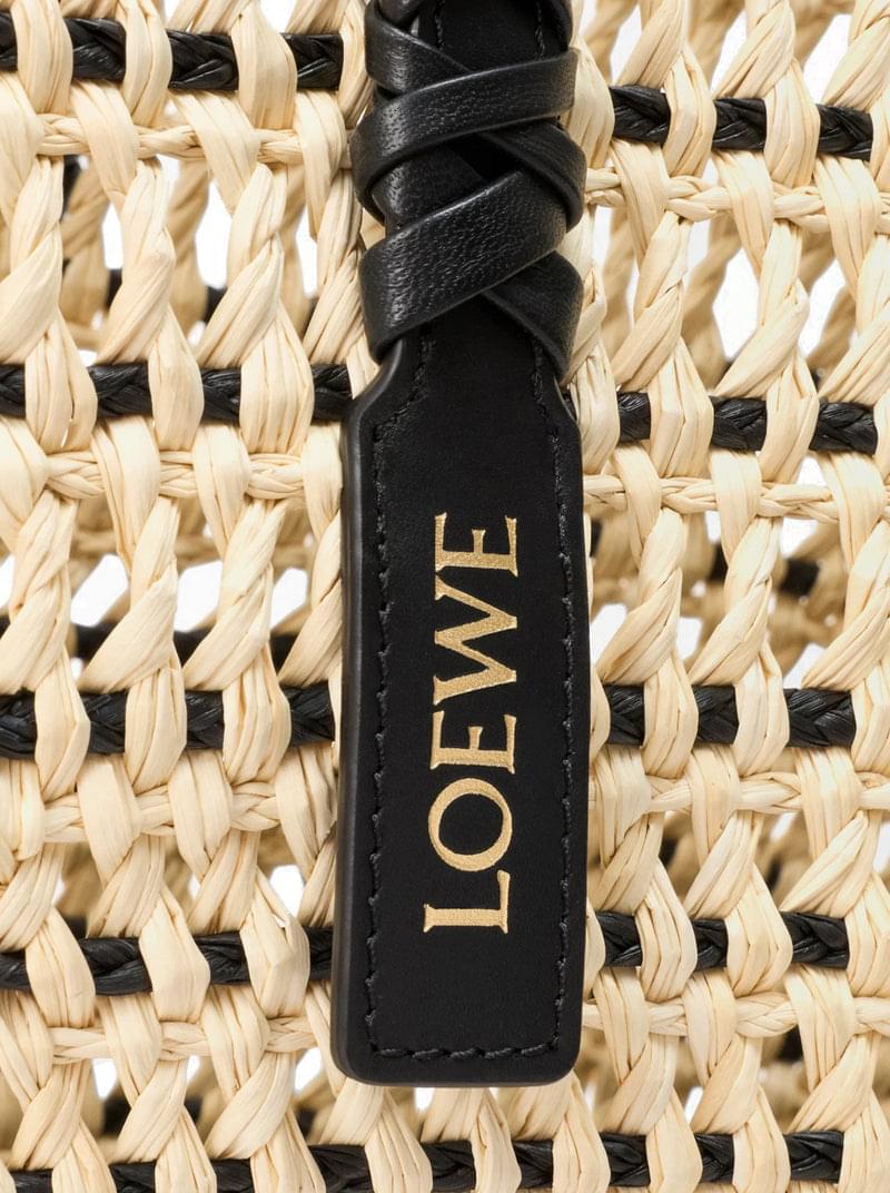 Loewe X Paula`S Ibiza Women Large Braid Basket Bag In Iraca Palm And Calfskin LOEWE