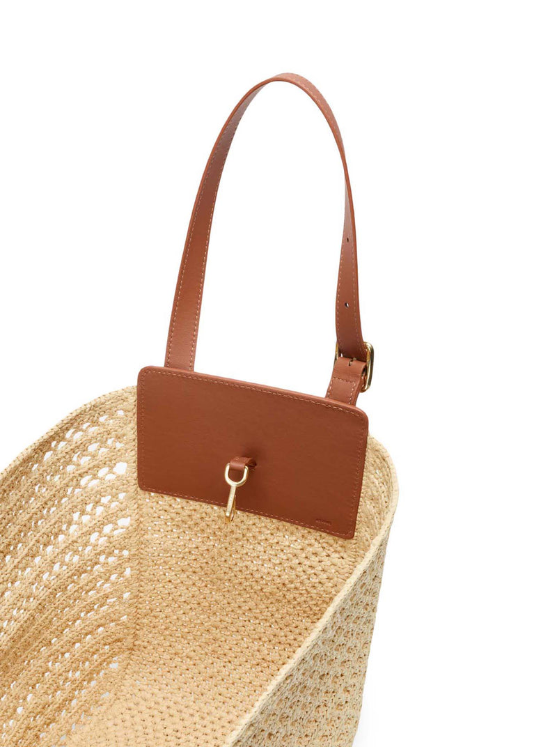 Loewe X Paula`S Ibiza Women Hammock Cabas Medium Bag In Raffia And Calfskin LOEWE