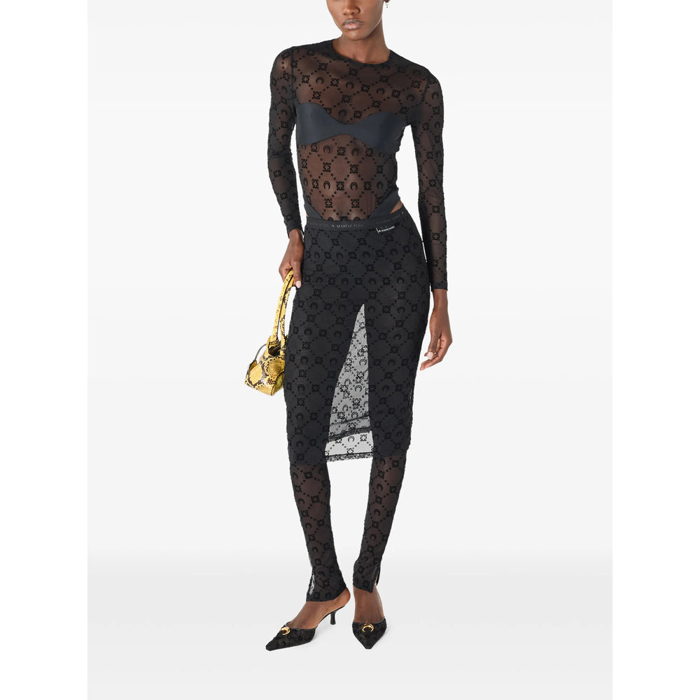Marine Serre Black Trousers - Slim-Fit Trousers Women MARINE SERRE