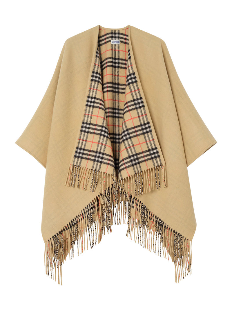 Burberry Women Reversible Check Wool Cape BURBERRY