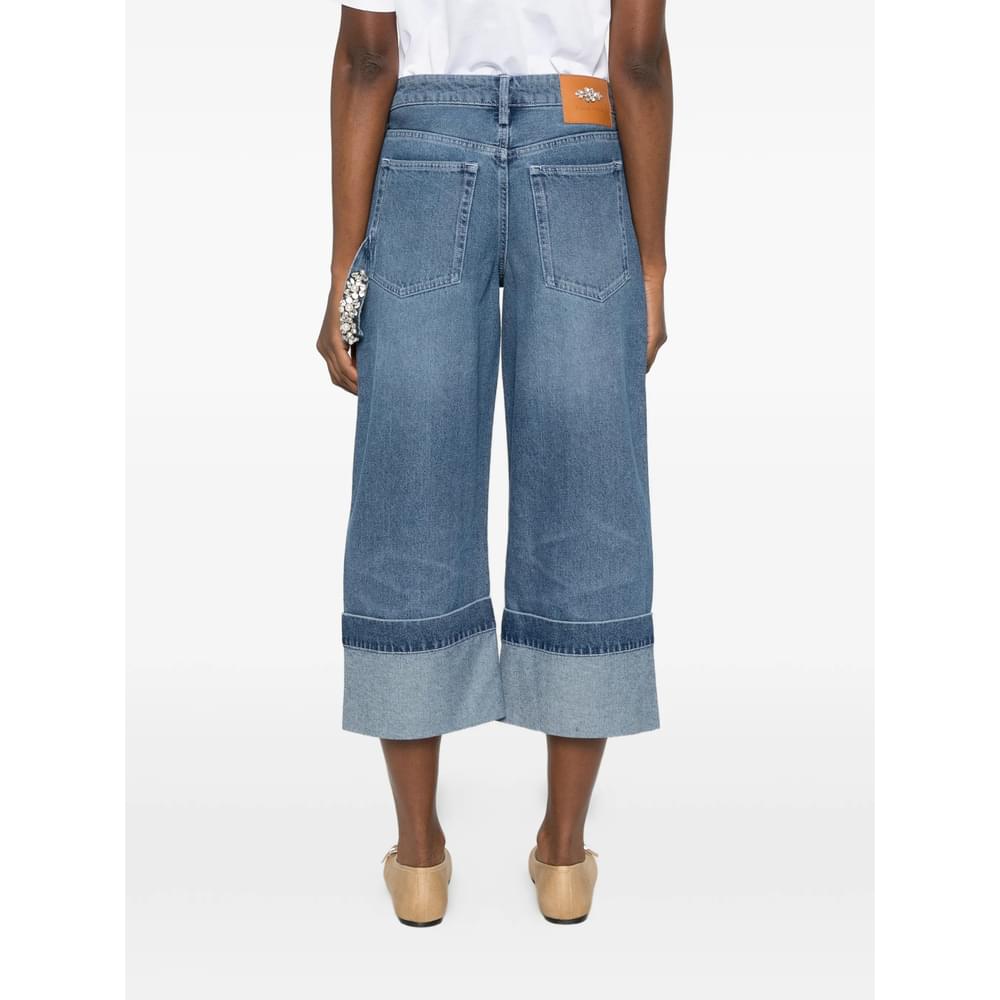 Simone Rocha Blue Denim - Straight-Leg Jeans Women SIMONE ROCHA