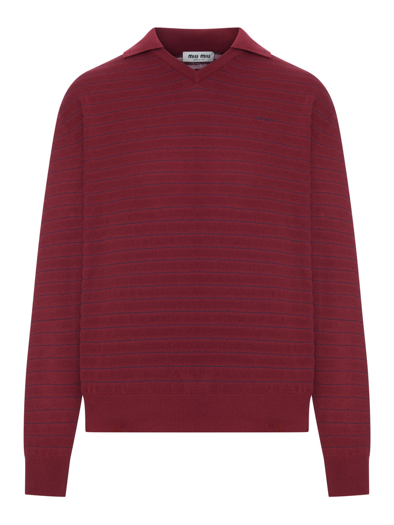 Miu Miu Women V-Neck Cotton Sweater MIU MIU