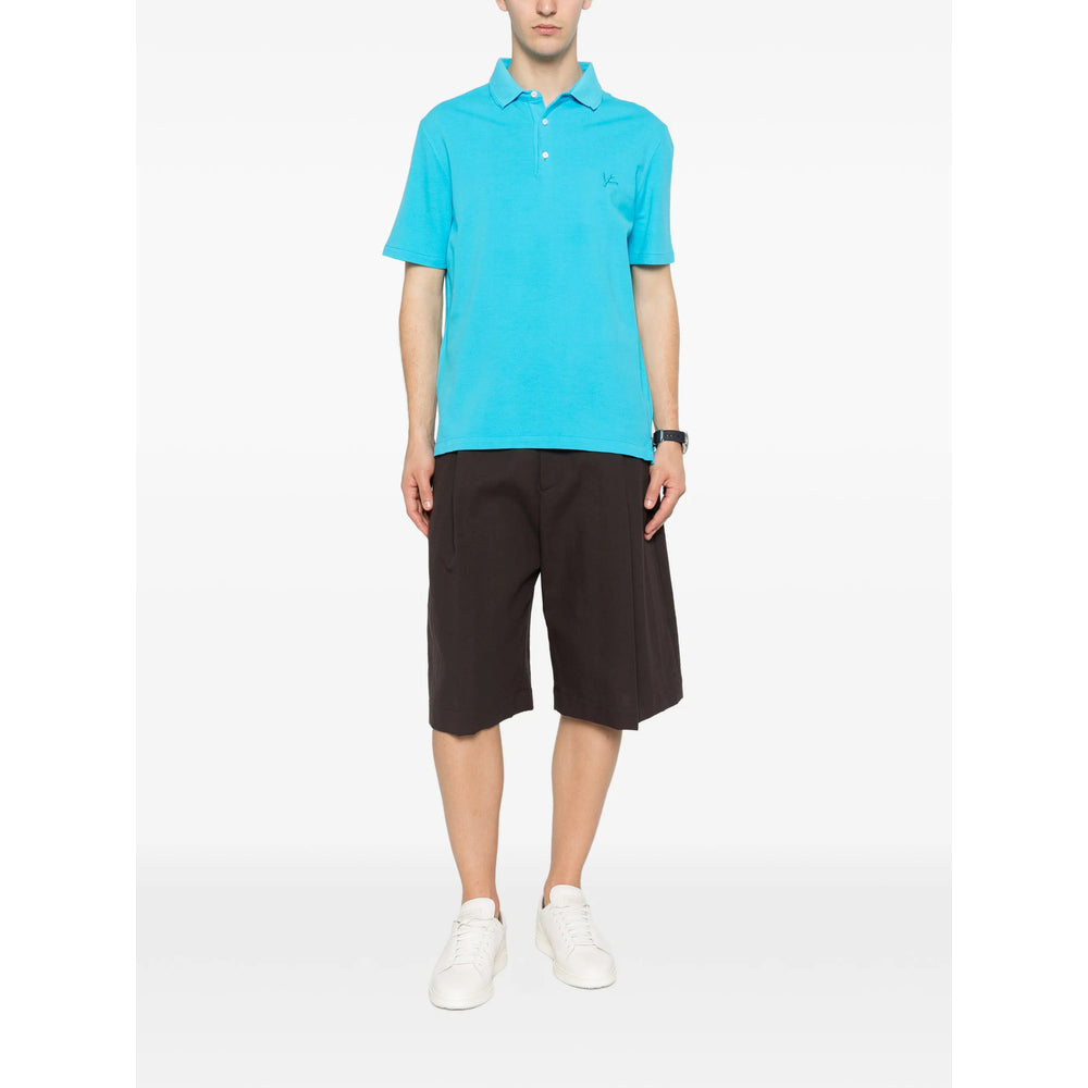 Isaia Blue Polo Shirts Men ISAIA