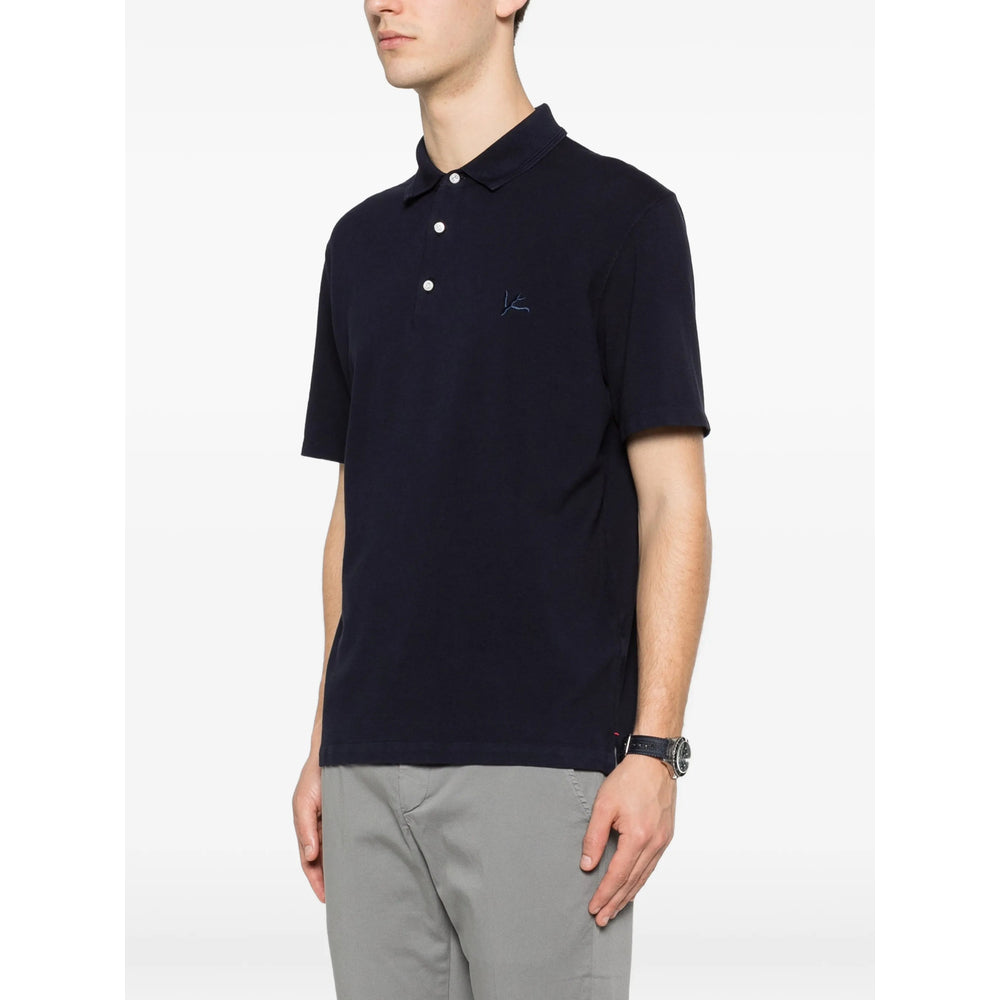 Isaia Blue Polo Shirts Men ISAIA