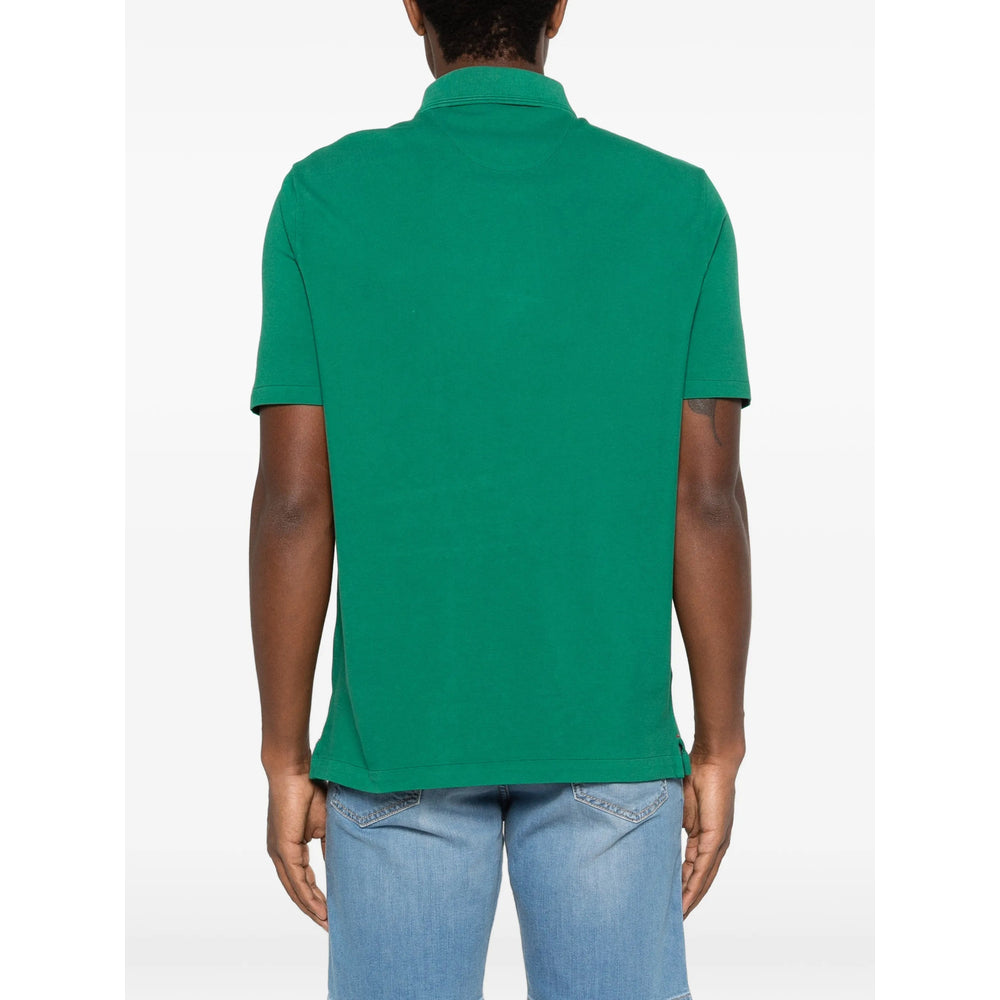 Isaia Green Polo Shirts Men ISAIA