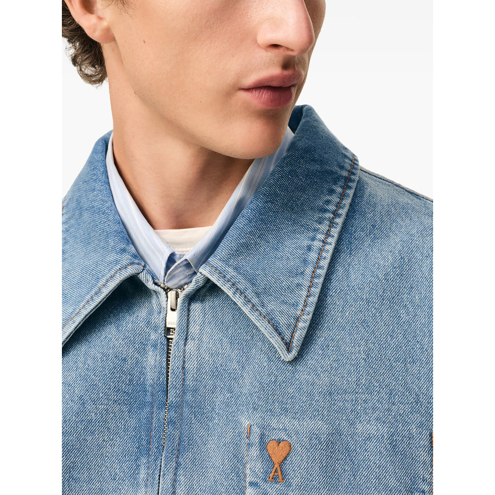 Ami Paris Blue Jackets - Denim Jackets Men AMI PARIS