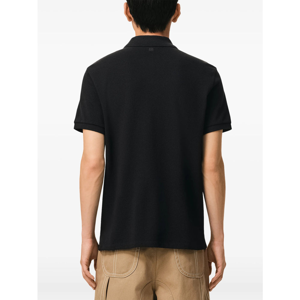 Ami Paris Black Polo Shirts Men