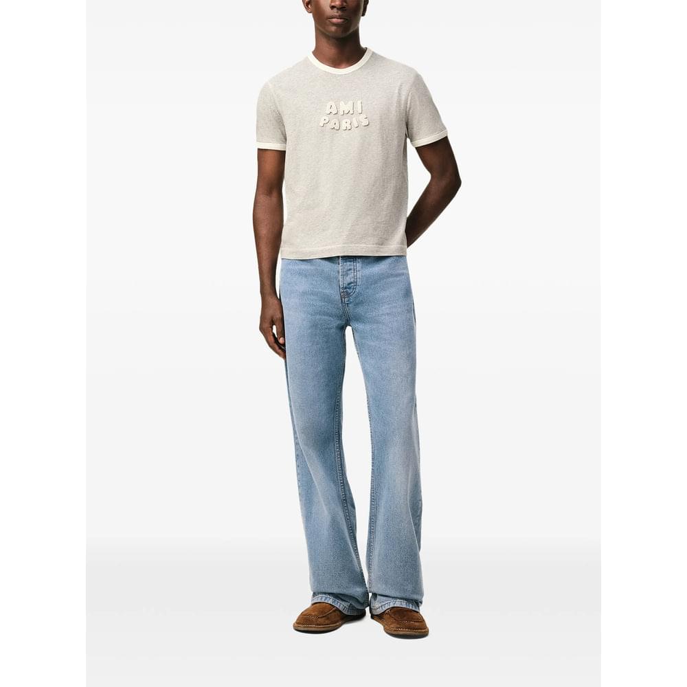 Ami Paris Blue Denim - Wide-Leg Jeans Men AMI PARIS