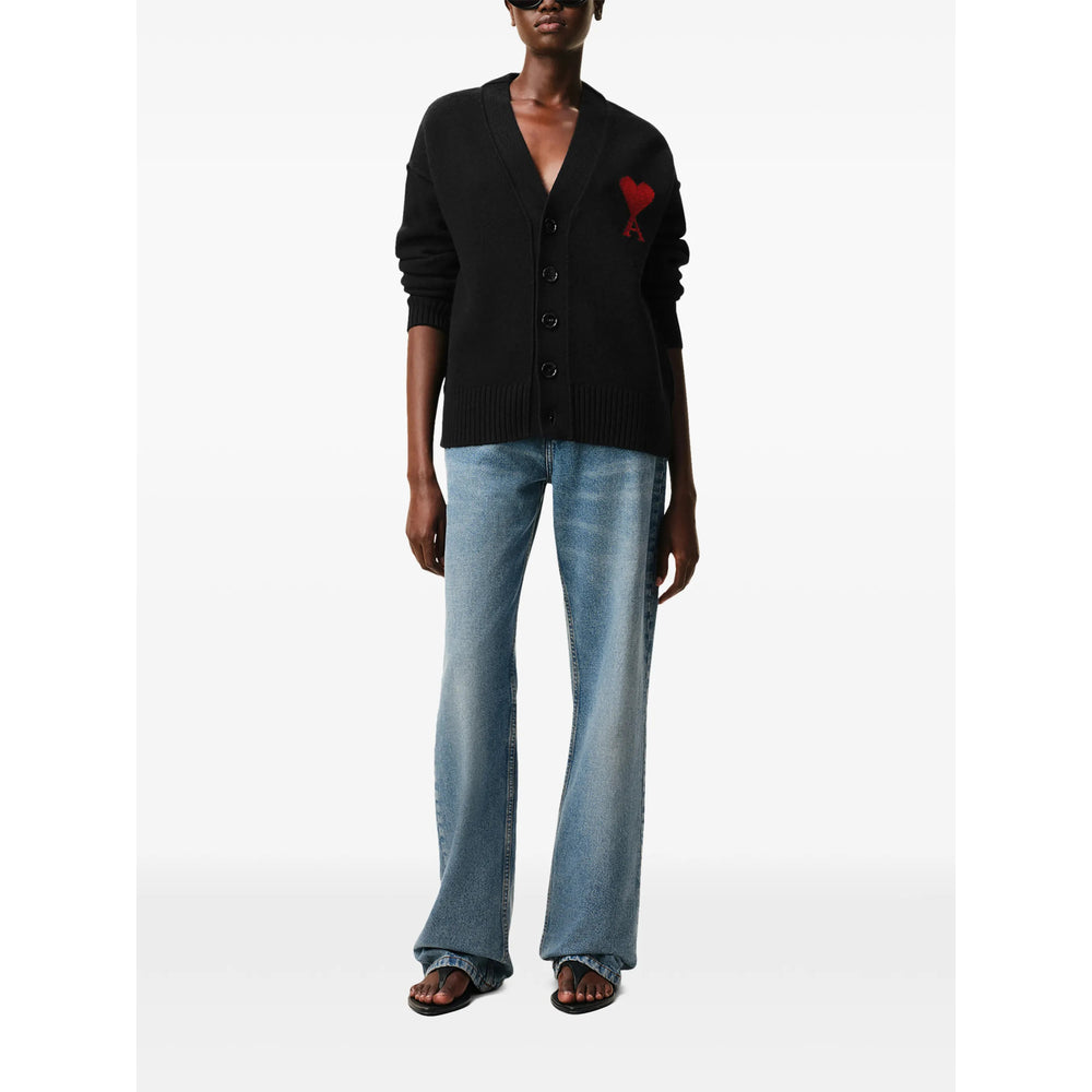 Ami Paris Black Sweaters & Knitwear - Cardigans Men AMI PARIS