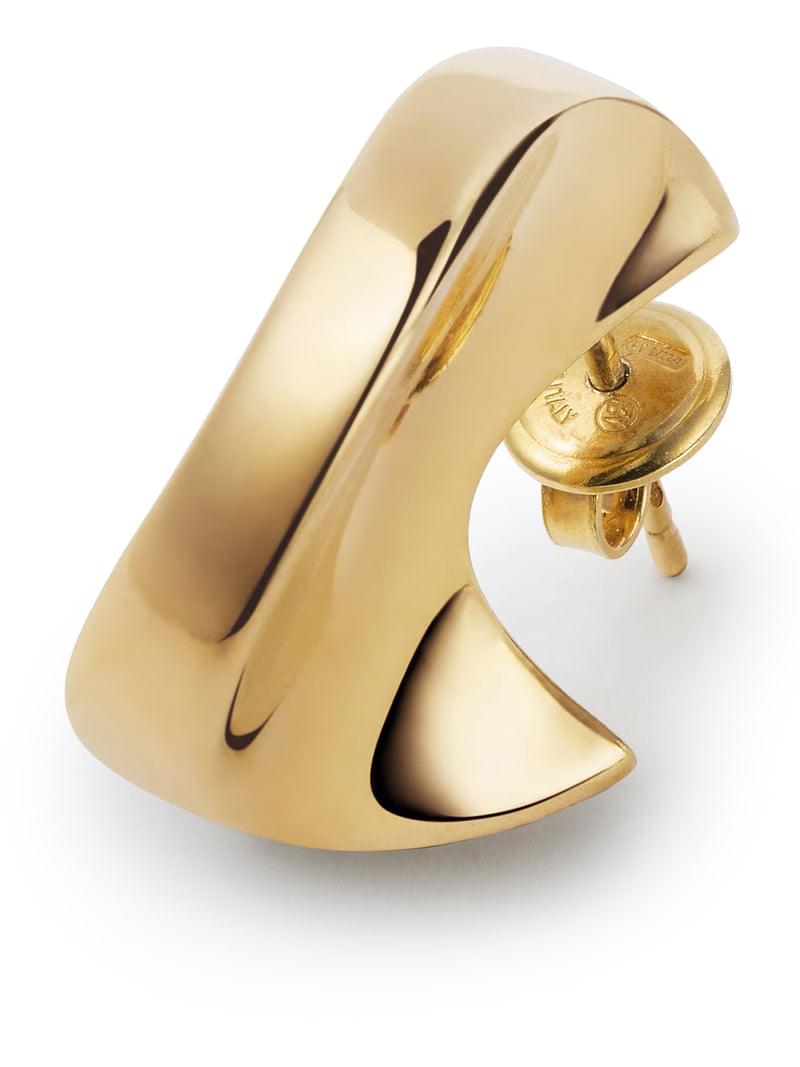 Bottega Veneta Women Sculptural And Curved Earrings With Gold Finish BOTTEGA VENETA
