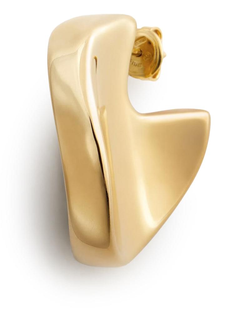 Bottega Veneta Women Geometric Design Silver Earrings With Gold Finish BOTTEGA VENETA