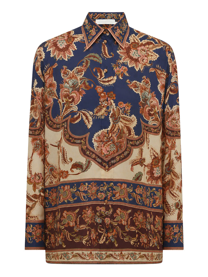Zimmermann Women Aster Printed Silk Shirt ZIMMERMANN