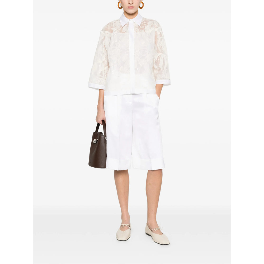 Peserico White Shorts - Knee-Length Shorts Women PESERICO