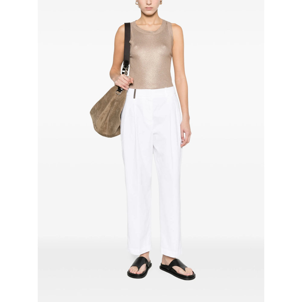 Peserico White Trousers - Tapered Trousers Women PESERICO