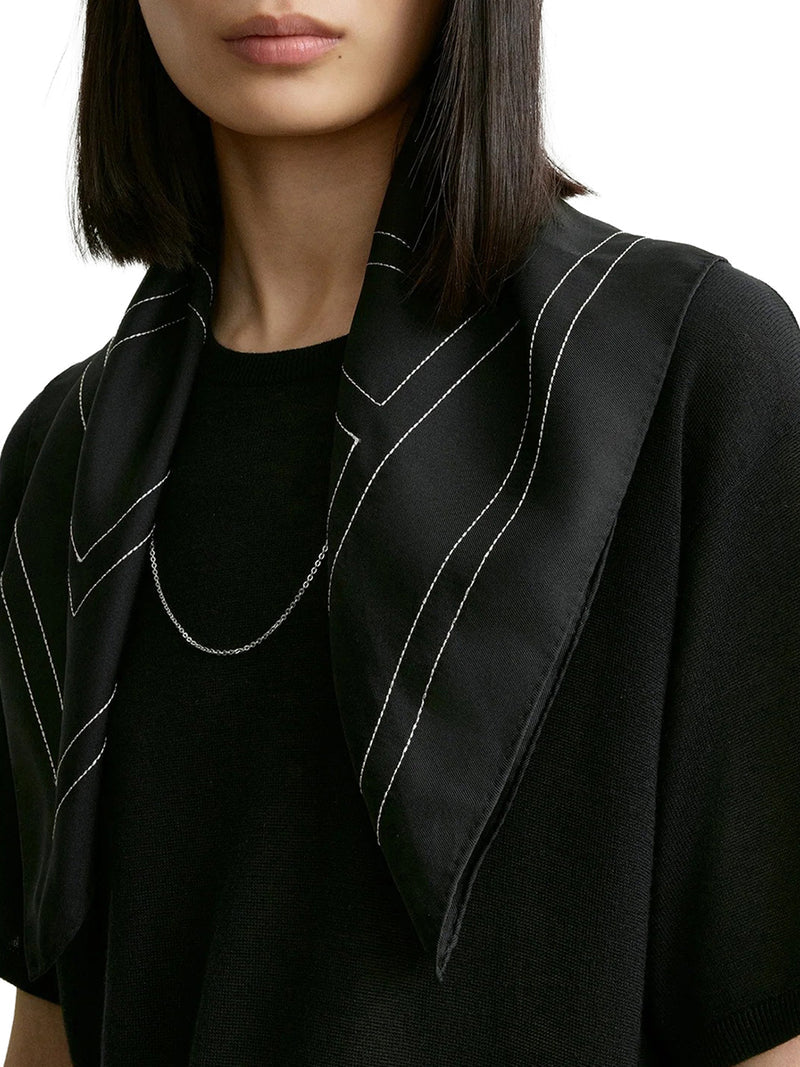 Toteme Women Silk Scarf With Monogram Embroidery TOTEME
