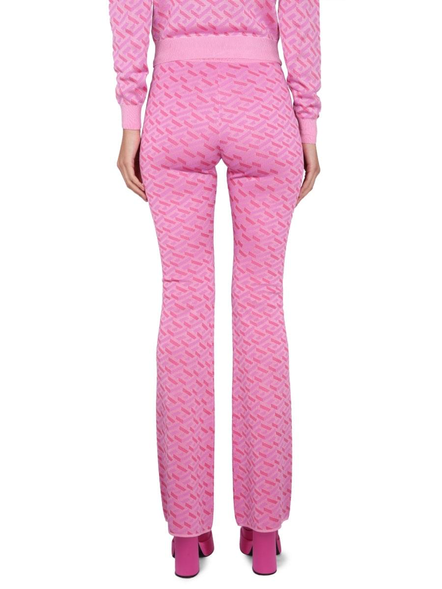 Versace Women Jacquard Pants With Greek Print VERSACE
