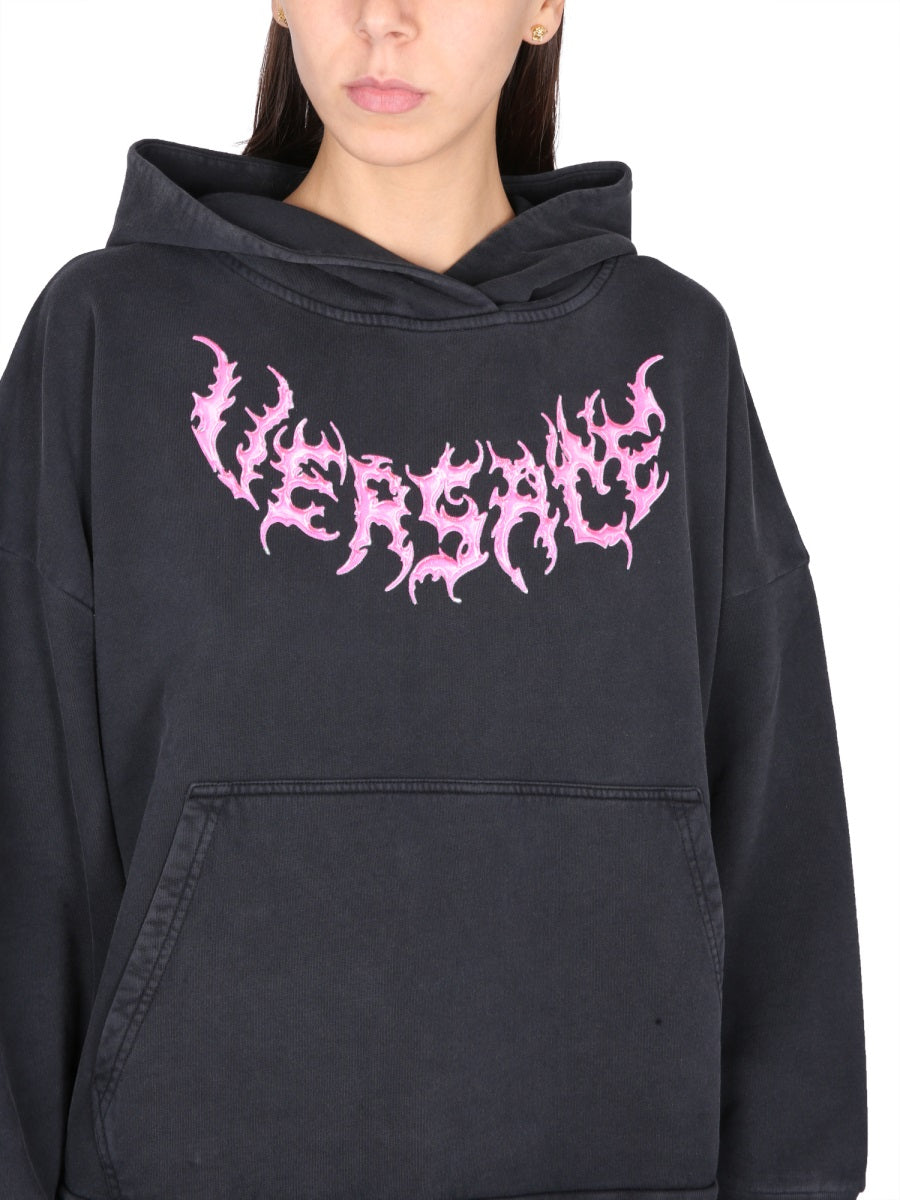 Versace Women Hooded Sweatshirt With Logo VERSACE
