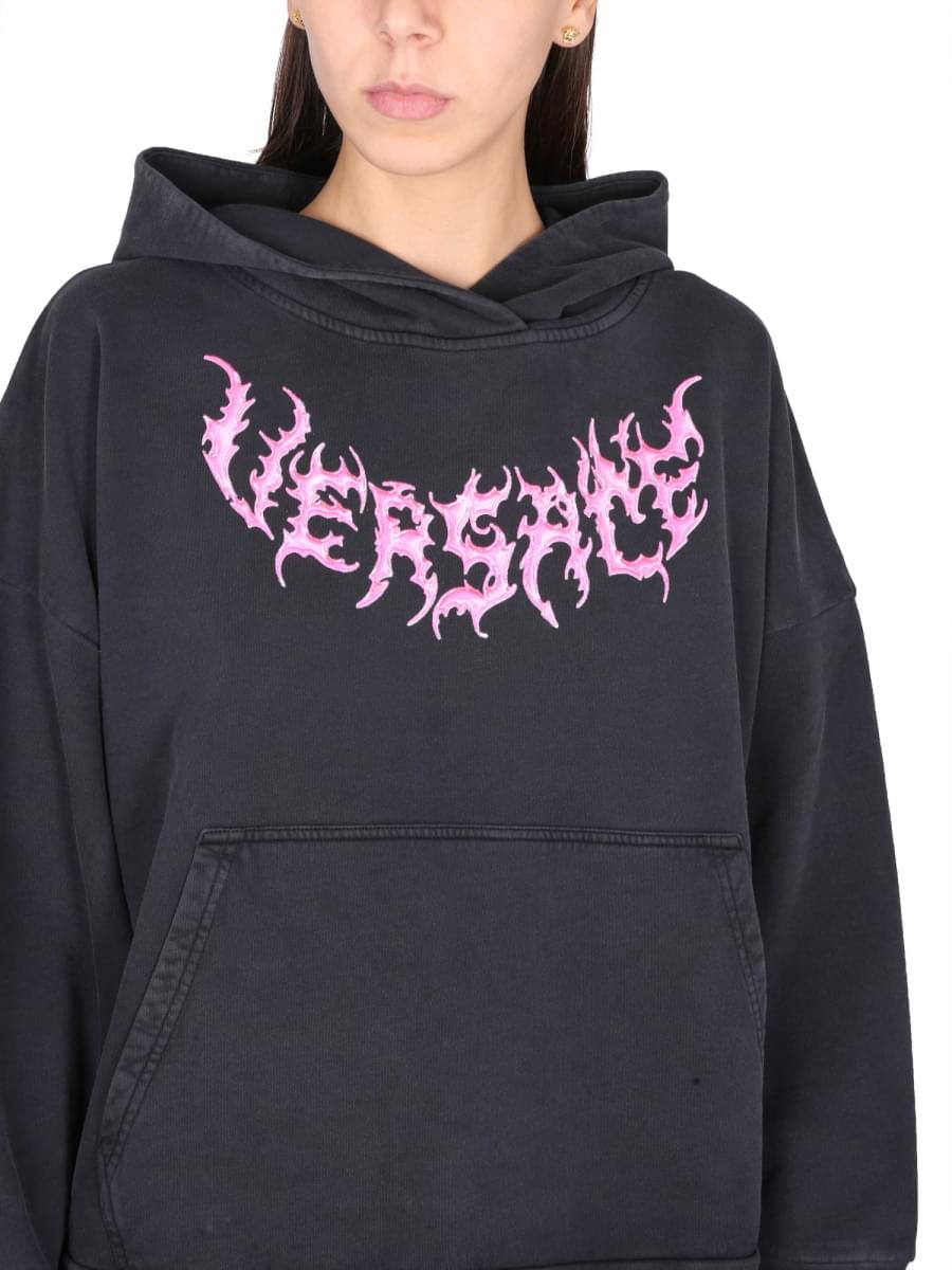 Versace Women Hooded Sweatshirt With Logo VERSACE