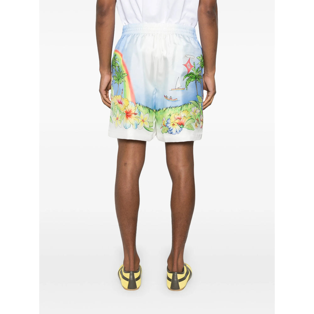 Casablanca White Shorts - Bermuda Shorts Men CASABLANCA