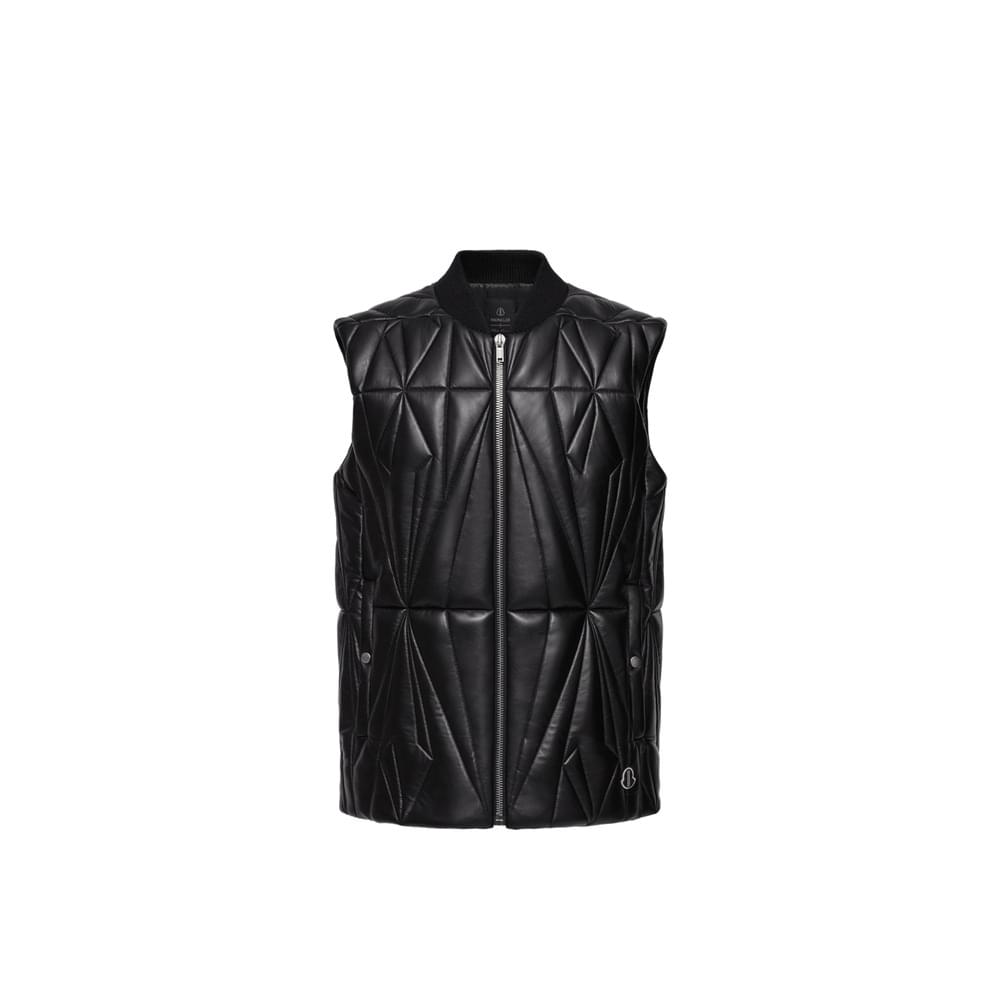 Moncler X Rick Owens Black Jackets - Leather Jackets Men MONCLER X RICK OWENS