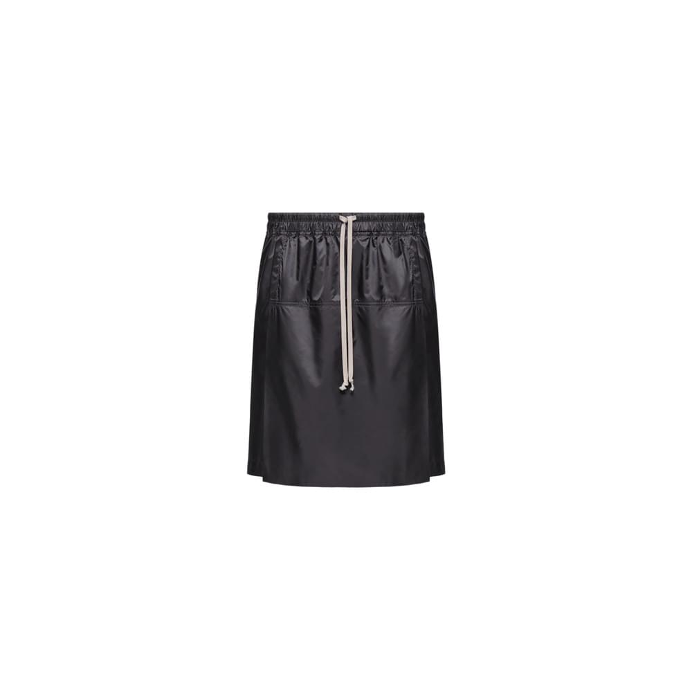 Moncler X Rick Owens Black Shorts - Drop-Crotch Shorts Men MONCLER X RICK OWENS